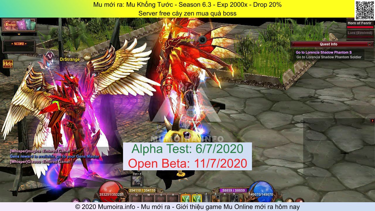 Giới thiệu Mu mới ra bởi Mumoira.info: Mu Khổng Tước  - Server free cày zen mua quà boss - Season 6.3 - Alpha Test 6/7/2020 - Open Beta 11/7/2020