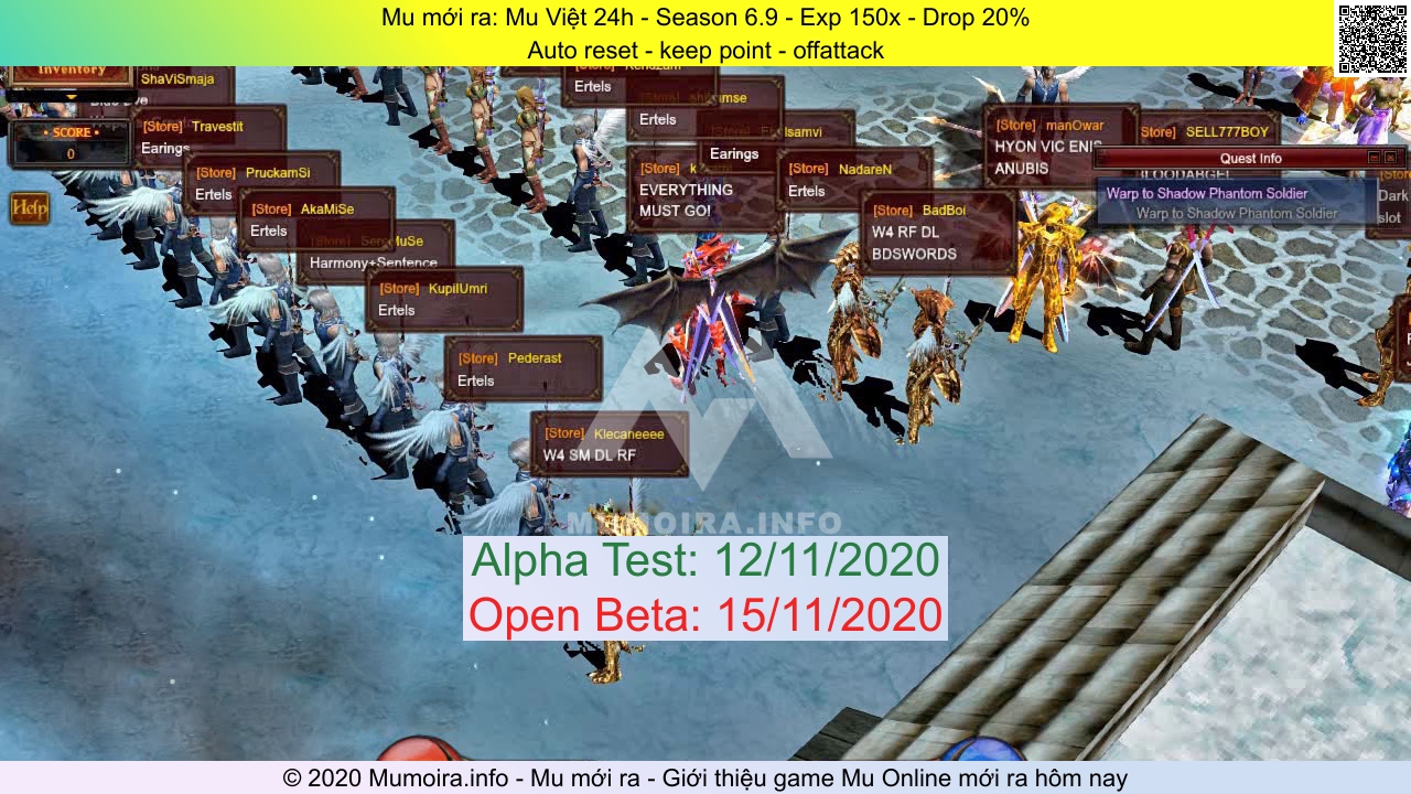 Mu mới ra, Mu Việt 24h, muviet24h.net, Mu Online, Mu SS6 mới ra, Mu Test tháng 11 2020, Auto reset - keep point - offattack, Season 6.9