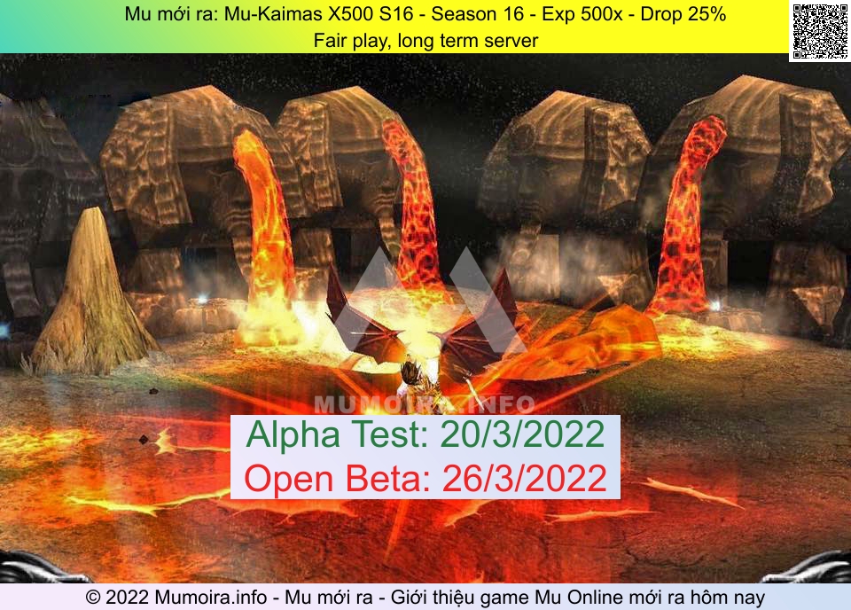 Mu mới ra, Mu-Kaimas X500 S16, squidmu.eu, Mu Online, Mu SS16 mới ra, Mu Test tháng 3 2022, Fair play, long term server, Season 16