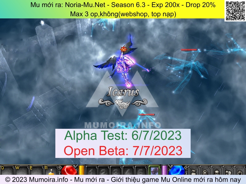 Mu mới ra, Noria-Mu.Net, noria-mu.net, Mu Online, Mu SS6 mới ra, Mu Test tháng 7 2023, Max 3 op,không(webshop, top nạp), Season 6.3
