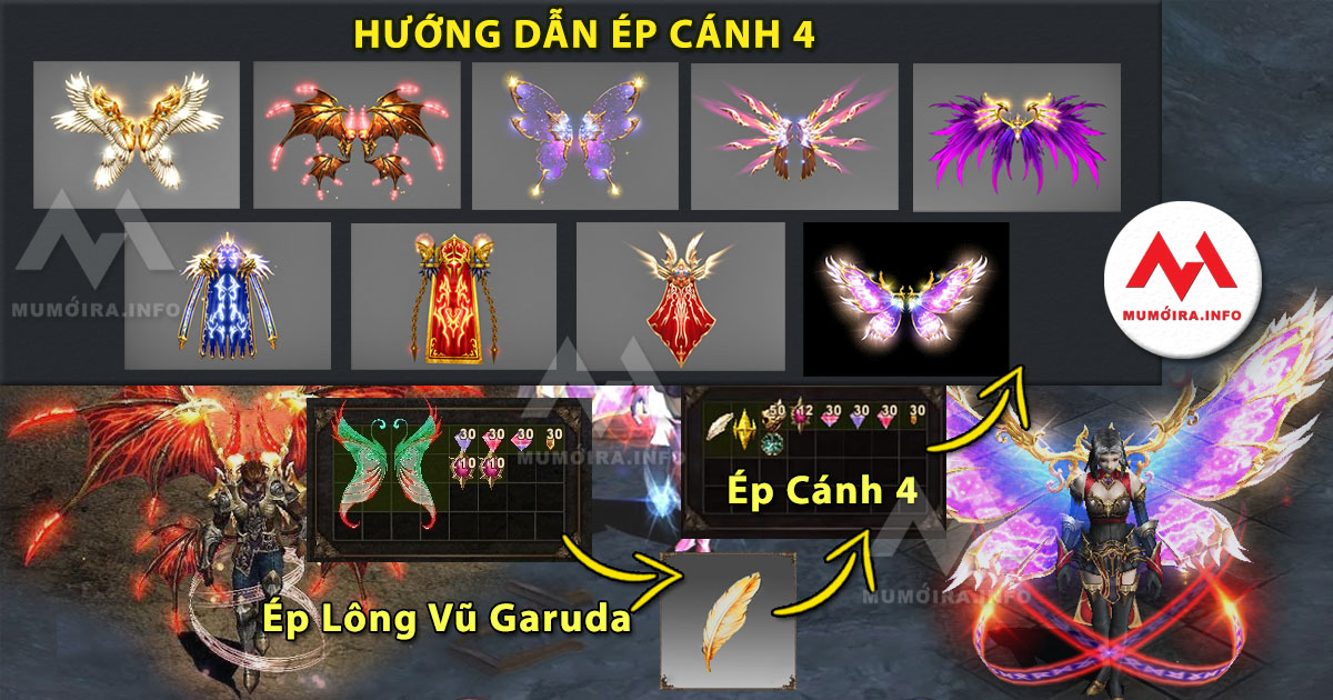 Hướng dẫn ép Cánh 4 (Wing 4), ép lông vũ Garuda Mu Online