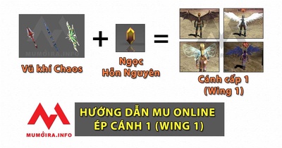 Hướng dẫn 2 bước ép Cánh 1, vũ khí Chaos, 4 loại Wing 1 Mu Online
