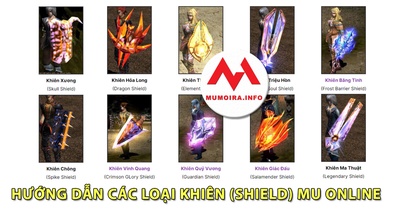 Hướng dẫn các loại Khiên (Shield) trong game Mu Online - Mumoira.info